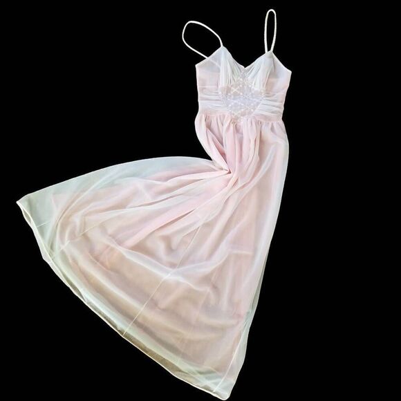 Schiaparelli Vintage Puff Sleeve Peignoir Gown Set - Picture 2 of 16